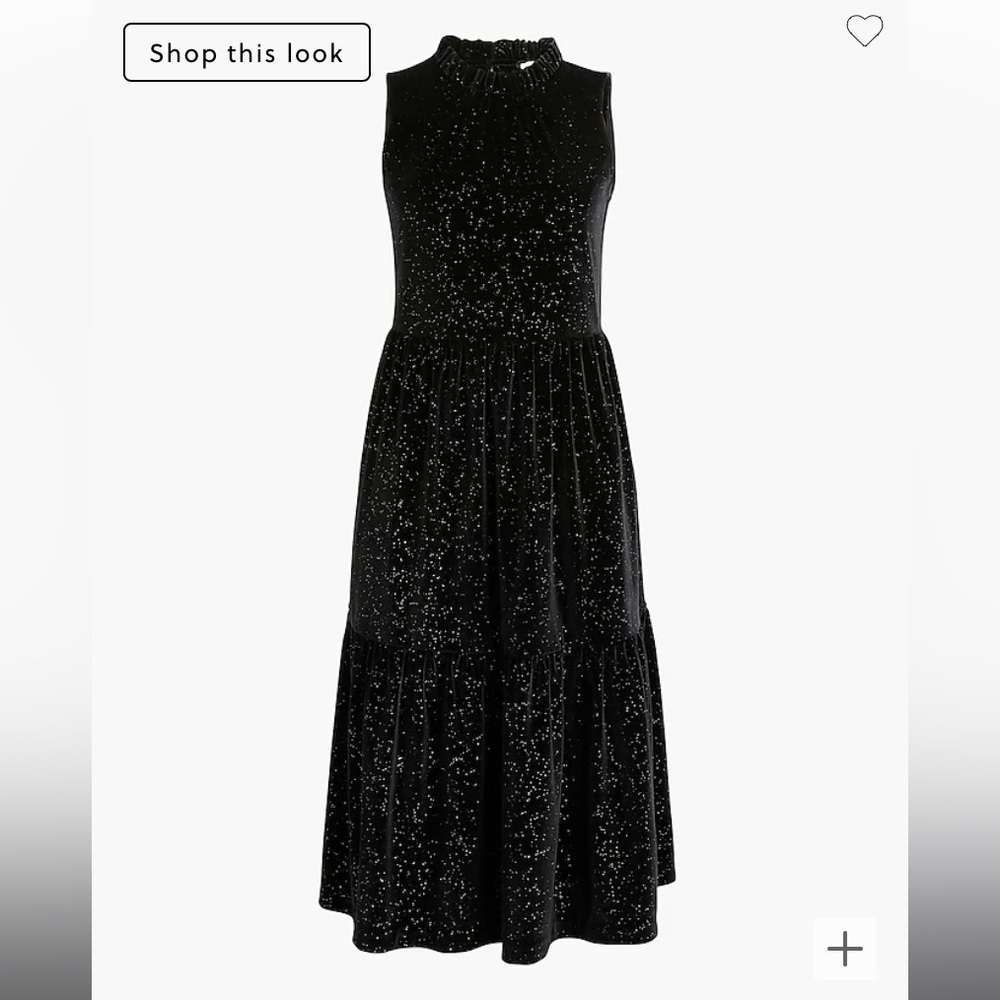 NWT J.Crew Factory shimmer velvet sleeveless midi dress. Size: 10